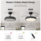 Ceiling Fans with Lights and Remote Retractable Blades