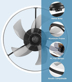 Ceiling Fans with Lights App Control 6-Speed Quiet