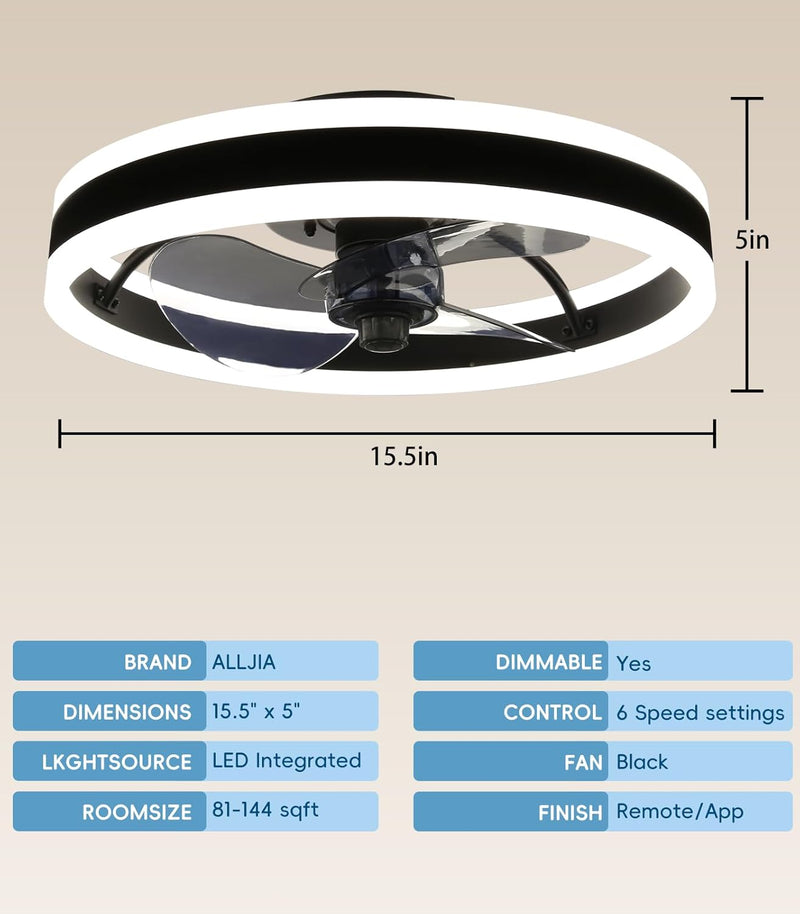 Ceiling Fans with Lights App Control 6-Speed Quiet