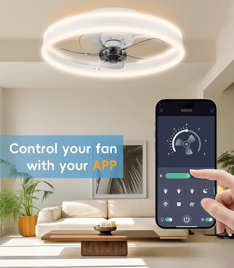 Ceiling Fans with Lights App Control 6-Speed Quiet