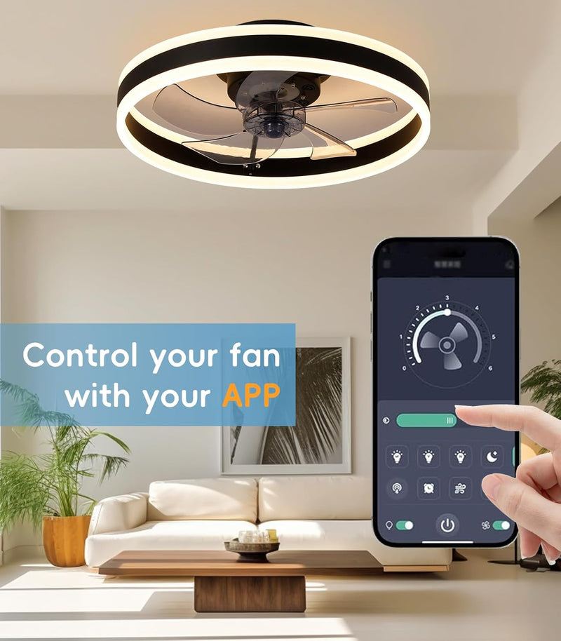 Ceiling Fans with Lights App Control 6-Speed Quiet