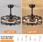 Ceiling Fan with Lights Remote Farmhouse Vintage Iron