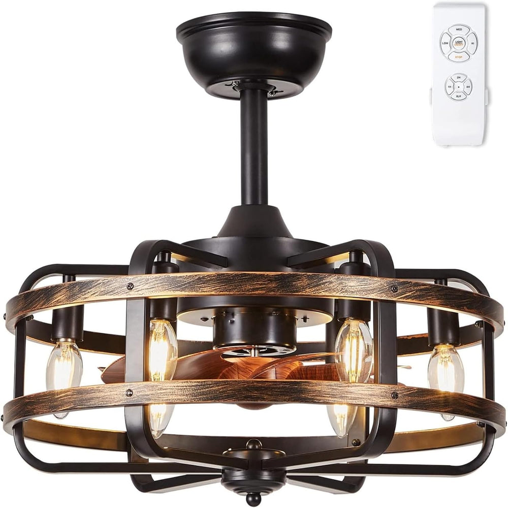Ceiling Fan with Lights Remote Farmhouse Vintage Iron