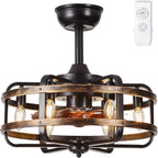 Ceiling Fan with Lights Remote Farmhouse Vintage Iron