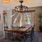 Ceiling Fan with Lights Remote Farmhouse Vintage Iron