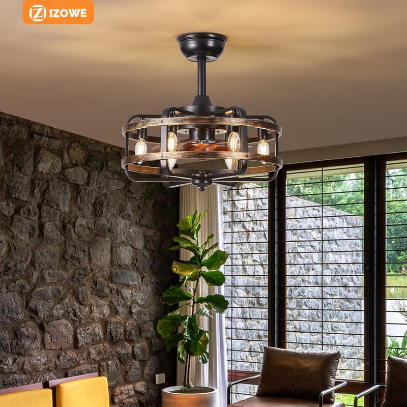 Ceiling Fan with Lights Remote Farmhouse Vintage Iron