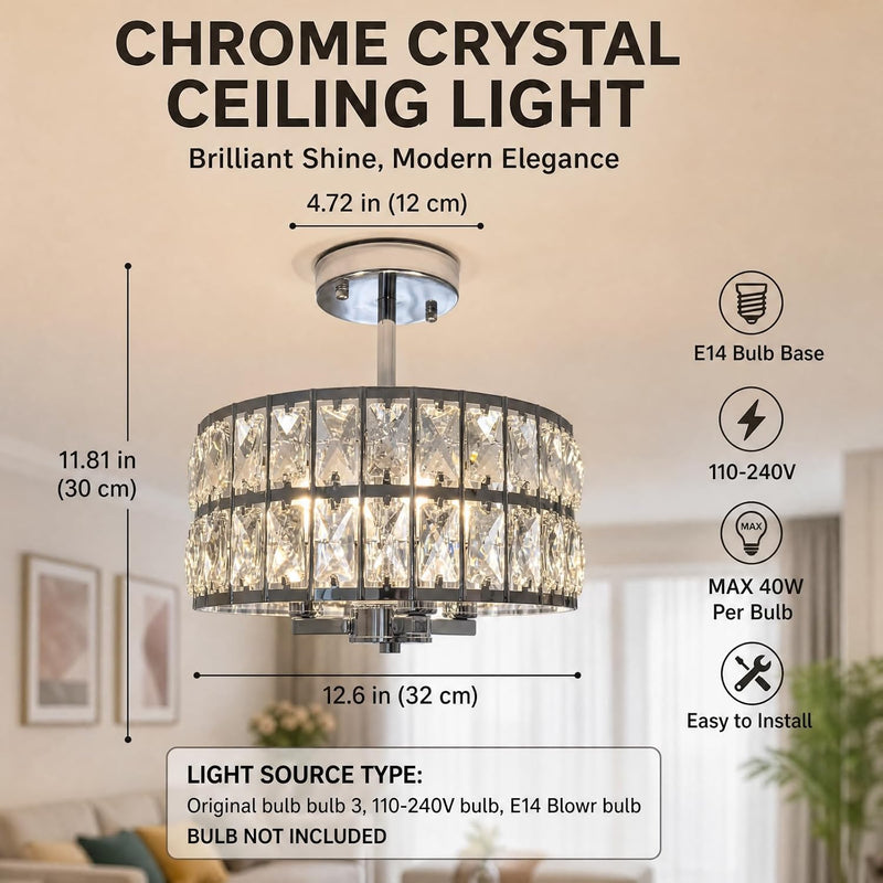 Ceiling Light 3-Light E14 Semi Flush