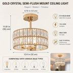 Ceiling Light 3-Light E14 Semi Flush