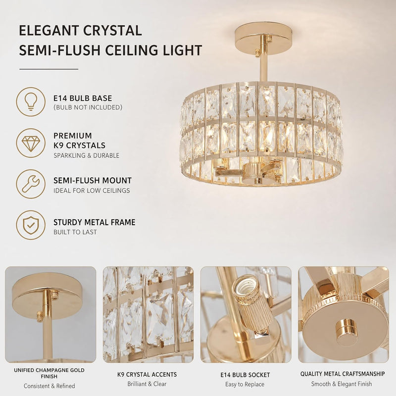 Ceiling Light 3-Light E14 Semi Flush