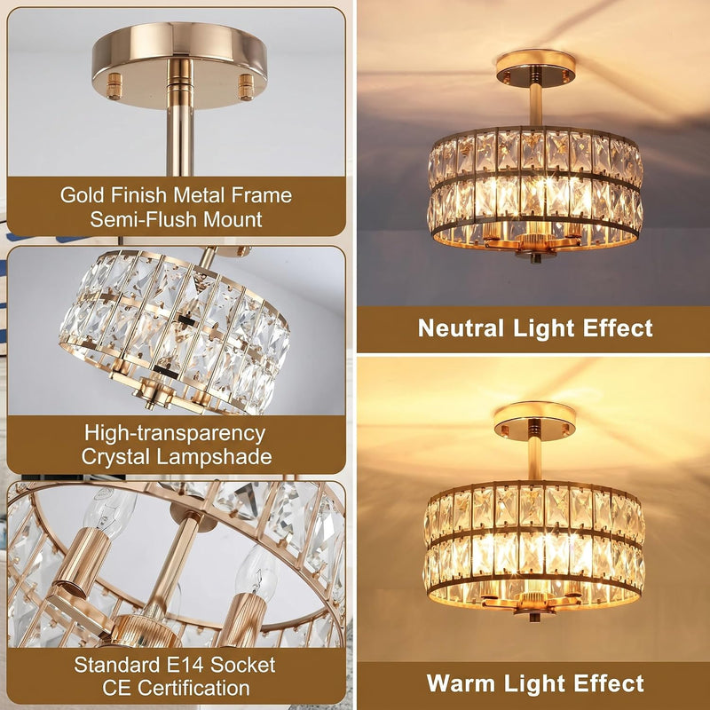 Ceiling Light 3-Light E14 Semi Flush