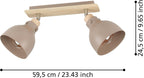 Ceiling Light Fixture Arrecife 2-Flame Swivel Spots Lamp