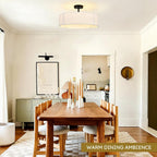 Ceiling Light for Living Room Fabric Shade Semi