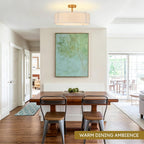 Ceiling Light for Living Room Fabric Shade Semi