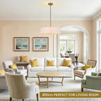 Ceiling Light for Living Room Fabric Shade Semi