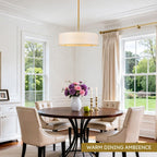 Ceiling Light for Living Room Fabric Shade Semi