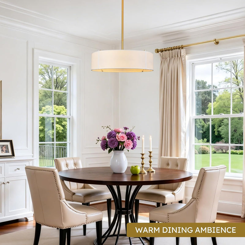 Ceiling Light for Living Room Fabric Shade Semi
