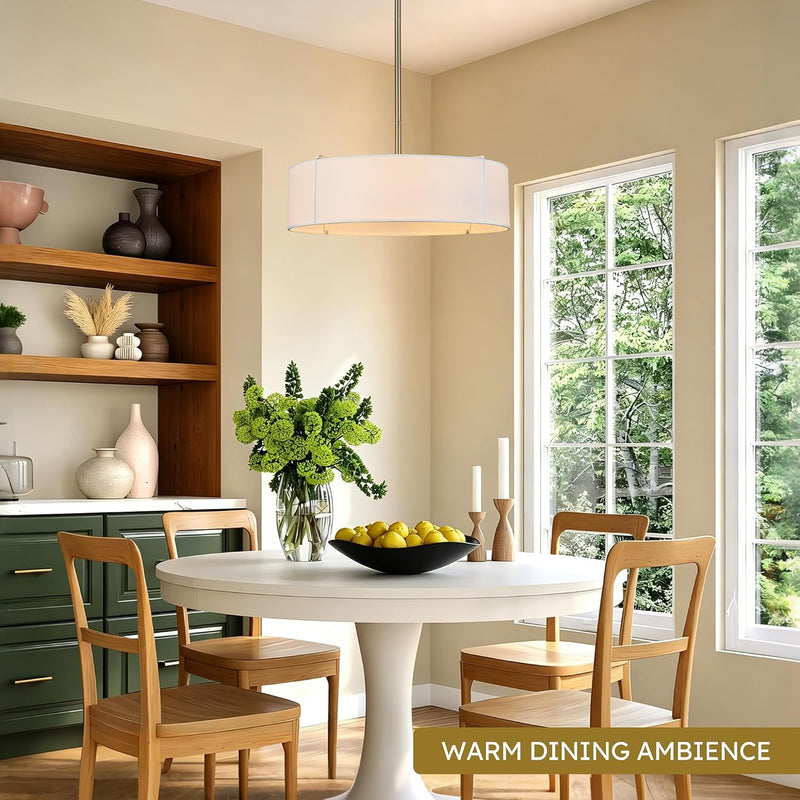 Ceiling Light for Living Room Fabric Shade Semi