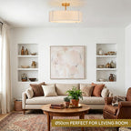Ceiling Light for Living Room Fabric Shade Semi