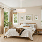 Ceiling Light for Living Room Fabric Shade Semi
