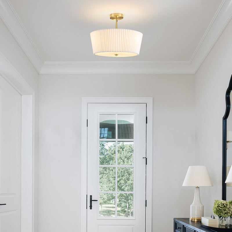 Ceiling Light Living Room Bedroom Lights with Pleated