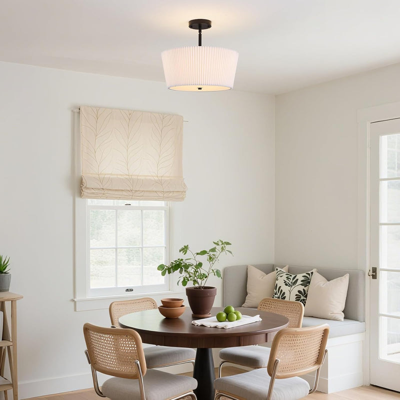 Ceiling Light Living Room Bedroom Lights with Pleated