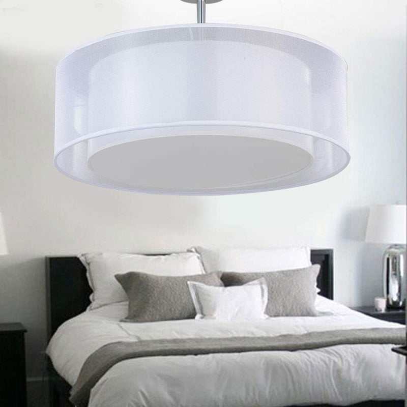 Ceiling Light Modern Fabric Pendant Shade Large Drum