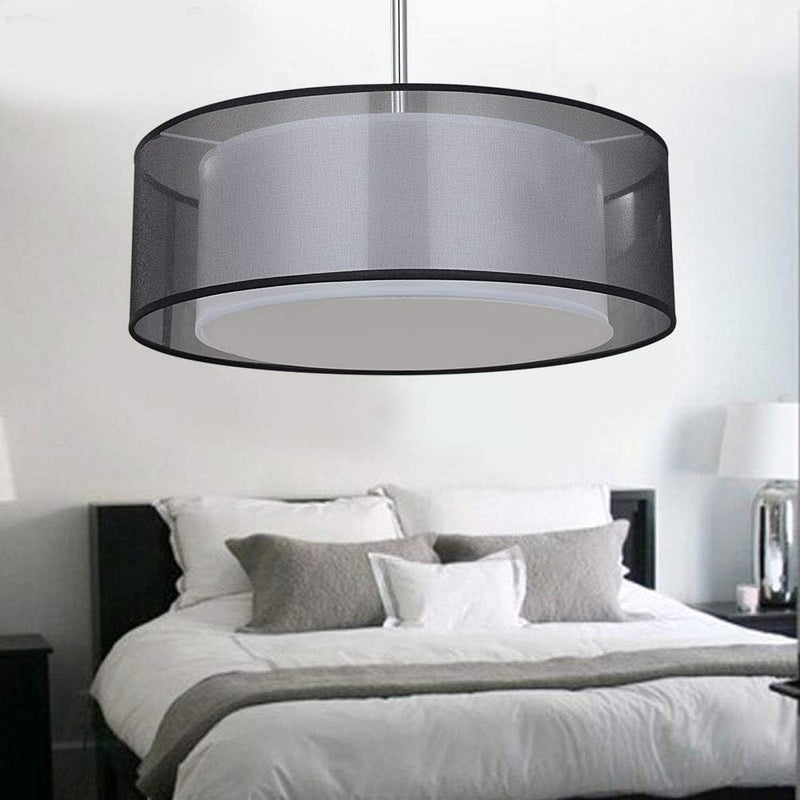Ceiling Light Modern Fabric Pendant Shade Large Drum