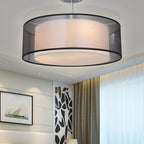 Ceiling Light Modern Fabric Pendant Shade Large Drum
