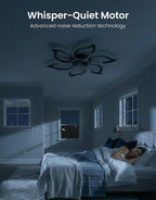 Ceiling Light with Fan and Remote App 88CM