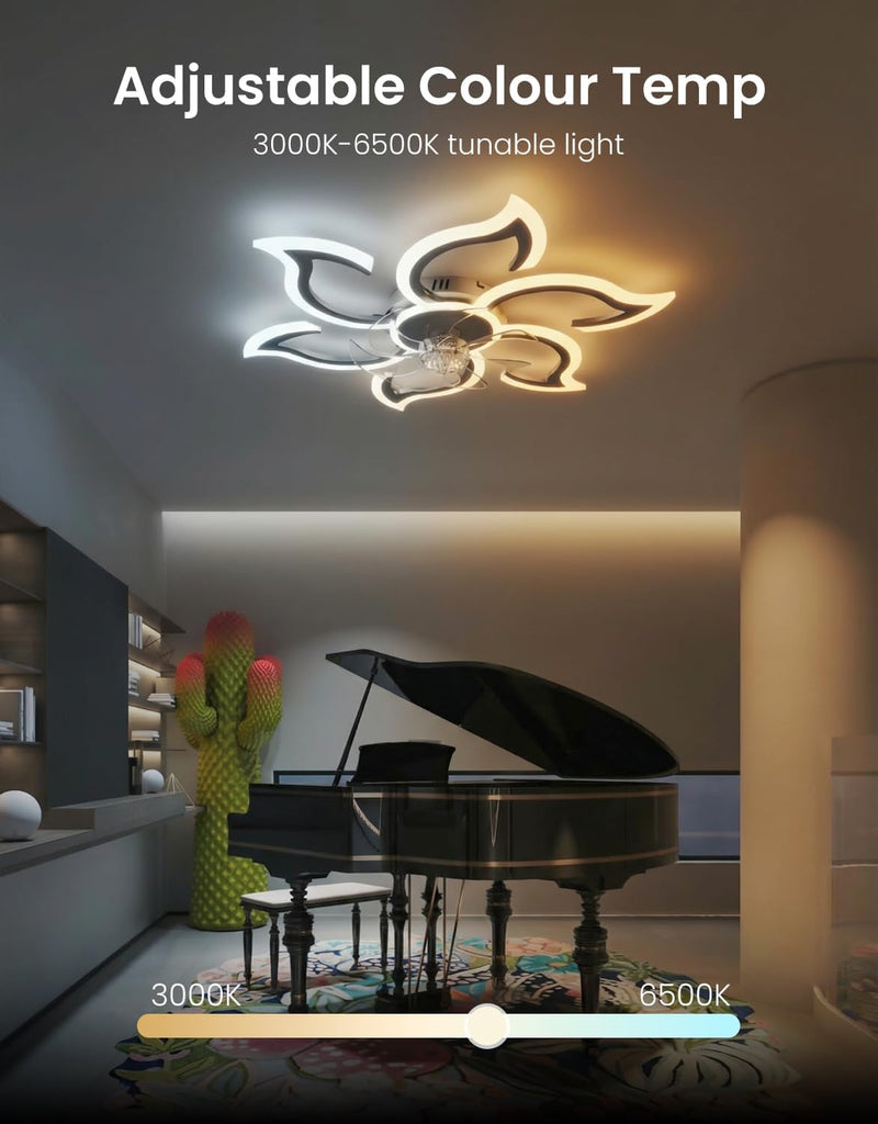 Ceiling Light with Fan and Remote App 88CM