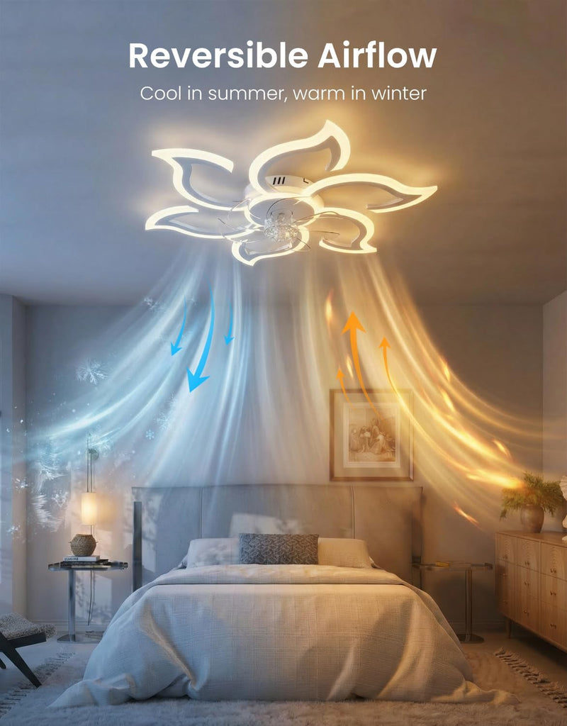 Ceiling Light with Fan and Remote App 88CM