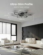 Ceiling Light with Fan and Remote App 88CM