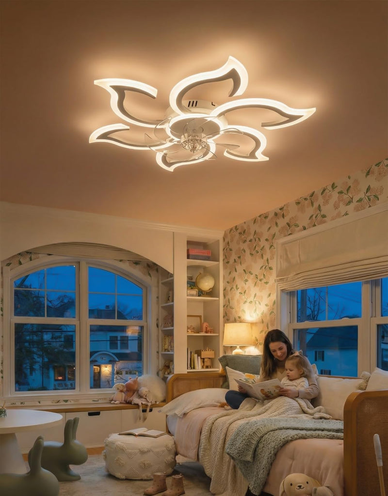 Ceiling Light with Fan and Remote App 88CM