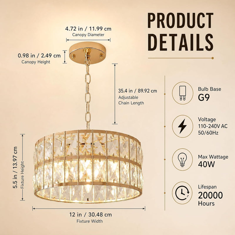 Ceiling Lights Crystal Chandeliers Light D32CM