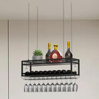 Ceiling Wine Rack Double-Layer Wall Mounted