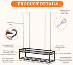 Ceiling Wine Rack Double-Layer Wall Mounted