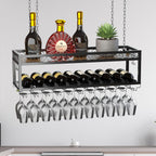 Ceiling Wine Rack Double-Layer Wall Mounted