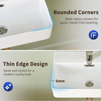 Ceramic Bathroom Sink Countertop Basin with Thin Edge