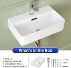 Ceramic Bathroom Sink Countertop Basin with Thin Edge