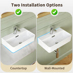 Ceramic Bathroom Sink Countertop Basin with Thin Edge