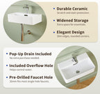Ceramic Bathroom Sink Countertop Basin with Thin Edge