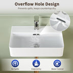 Ceramic Bathroom Sink Countertop Basin with Thin Edge