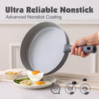 Ceramic Detachable Handle Pots and Pans Set Almond (17 Piece)