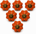 Ceramic Knobs and Hand Painted Pumpkin Round Cupboard (Set of 30)