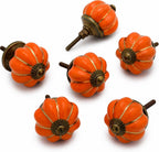 Ceramic Knobs and Hand Painted Pumpkin Round Cupboard (Set of 30)