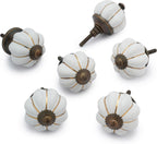 Ceramic Knobs and Hand Painted Pumpkin Round Cupboard (Set of 30)