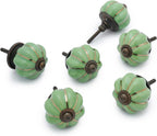 Ceramic Knobs and Hand Painted Pumpkin Round Cupboard (Set of 30)