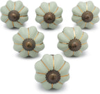 Ceramic Knobs and Hand Painted Pumpkin Round Cupboard (Set of 30)