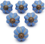 Ceramic Knobs and Hand Painted Pumpkin Round Cupboard (Set of 30)