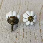 Ceramic Knobs and Hand Painted Pumpkin Round Cupboard (Set of 30)